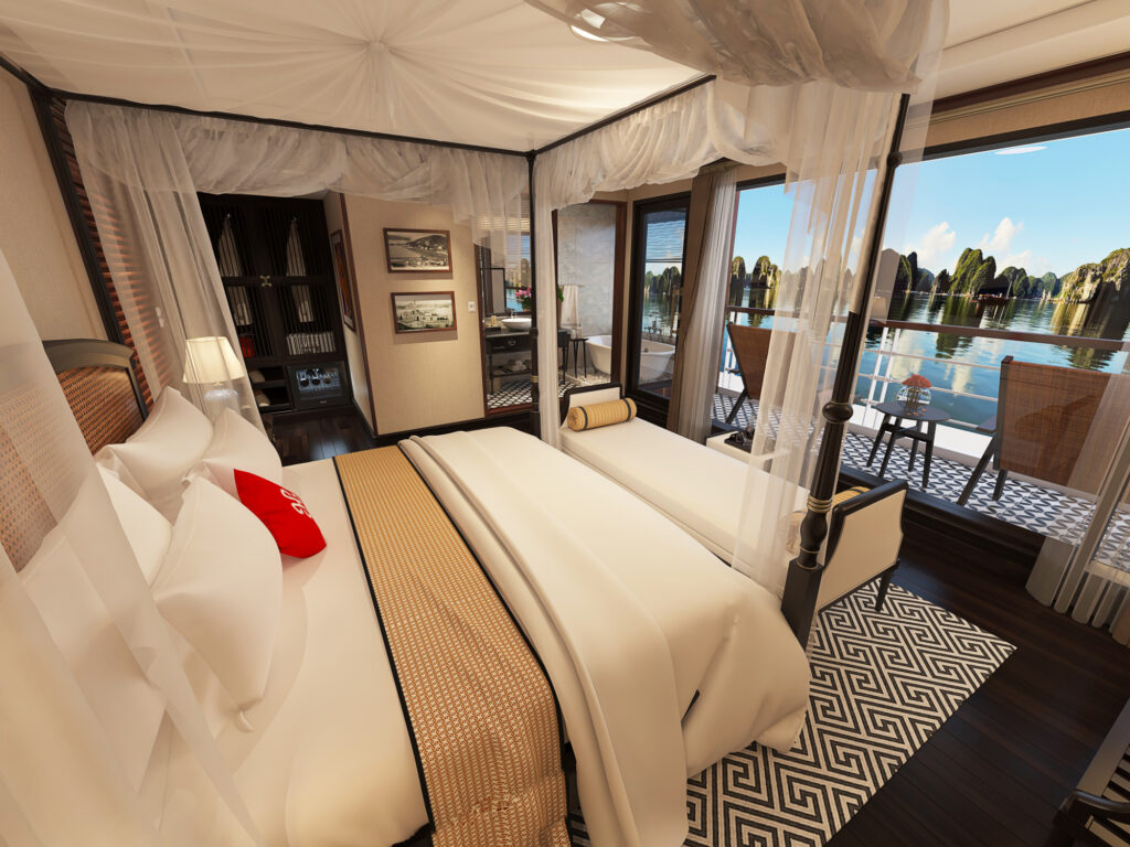 Hệ thống phòng sang trọng của du thuyền Heritage Cruise 