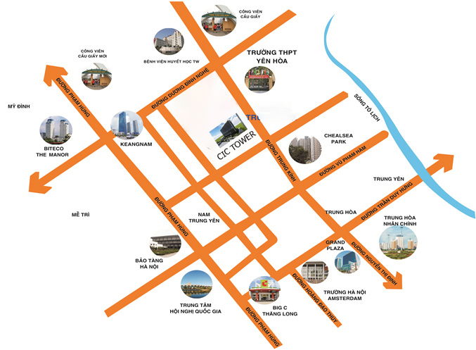 Vị trí của tòa nhà thue-van-phong-toa-nha-cic-Tower-trung-kinh-1